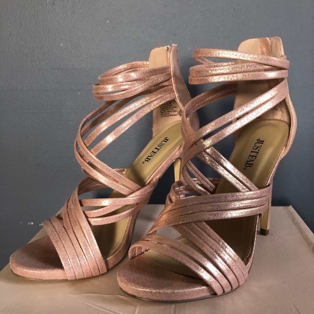 JUST FAB blush pink heels